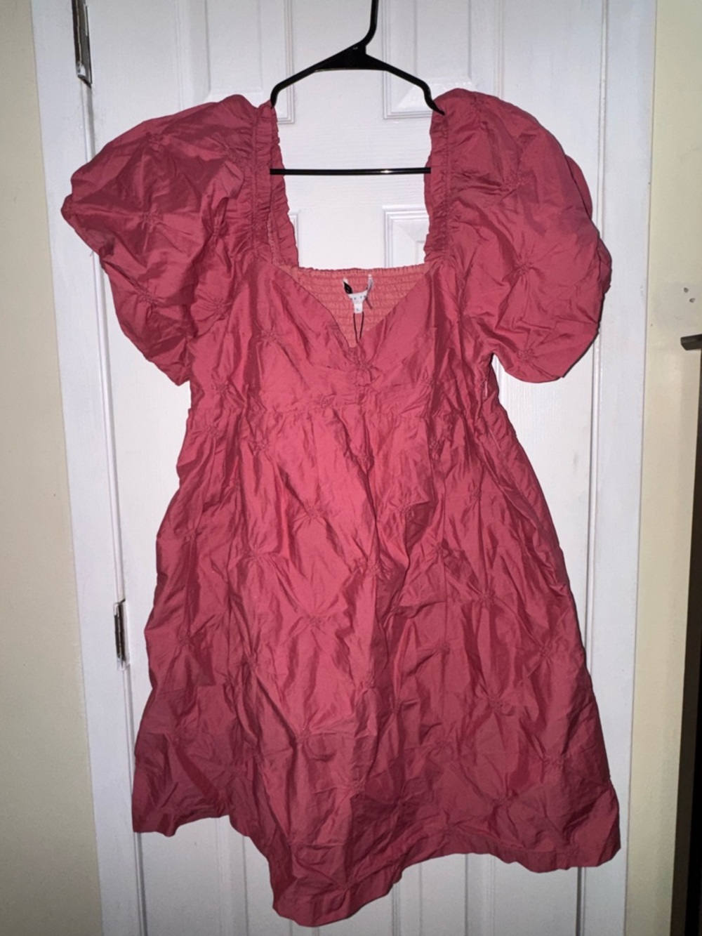 English Factory Pink Puff Sleeve Babydoll Dress size L Nwt - Picture 2 of 11